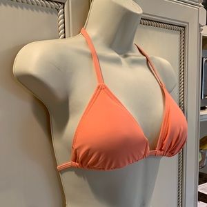 Express Peach Crochet Back Bikini Top Sz Small